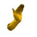 mans hand that moves as if indicating size